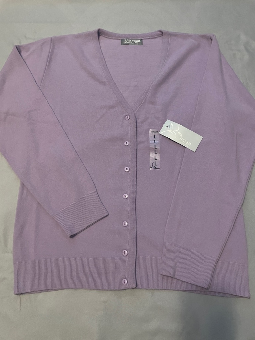 Lavender V-Neck Button Cardigan - Women